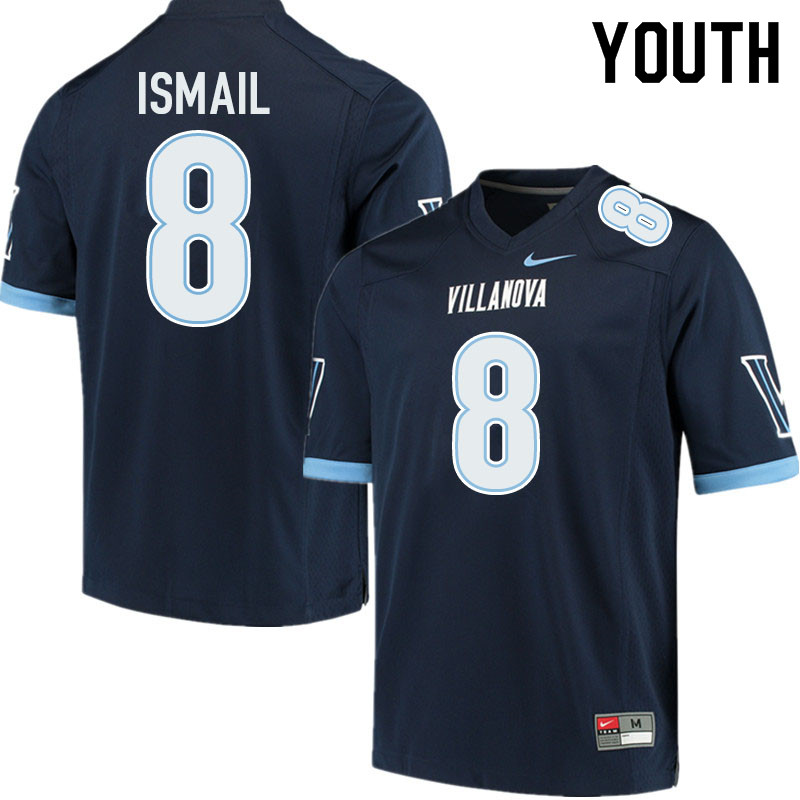 Youth #8 Qadir Ismail Villanova Wildcats College Football Jerseys Sale-Navy - Click Image to Close